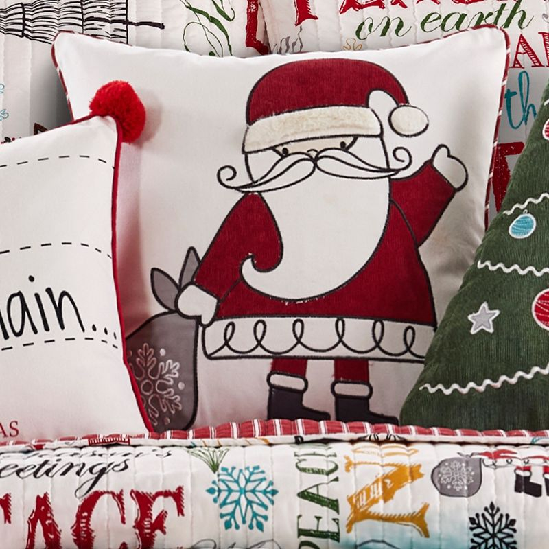Santa Claus Lane Holiday Decorative Pillow White - Levtex Home