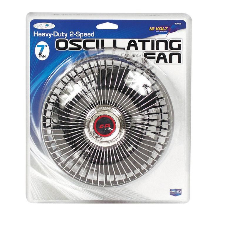 Custom Accessories - Oscillating Fan - 12 V - Black - 1 pk