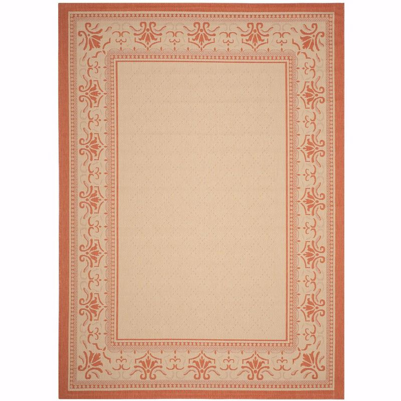 Courtyard CY0901 Power Loomed Indoor and Outdoor Area Rug - Natural/Terra - 9'x12' - Safavieh