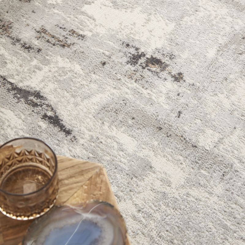 Nourison Elation Ultra Modern Indoor Rug Grey Ivory 7'10" x 9'10"