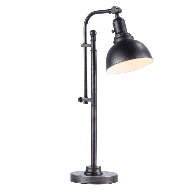 Emery Contemporary Adjustable Silver Metal Table Lamp