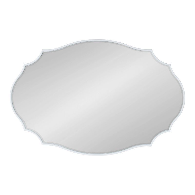 24" x 36" Leanna Scallop Wall Mirror White - Kate & Laurel All Things Decor: Modern Oval Framed, No Assembly Required
