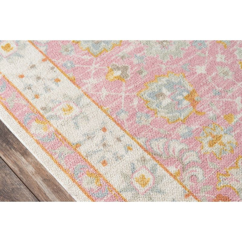 2'x3' Anatolia Riylnn Accent Rug Pink - Momeni: Wool & Nylon, Bohemian Floral, Low Pile, Indoor Area Rug