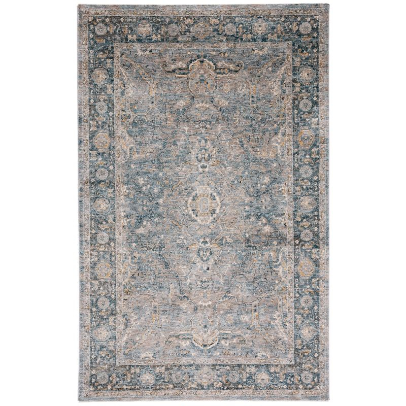 Valencia VAL566 Power Loomed Area Rug - Light Grey/Blue - 6'4"x6'4" - Safavieh.