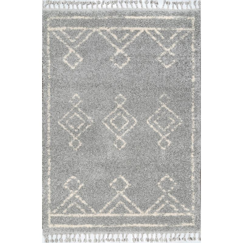 nuLOOM Mackie Moroccan Diamond Tassel Rug