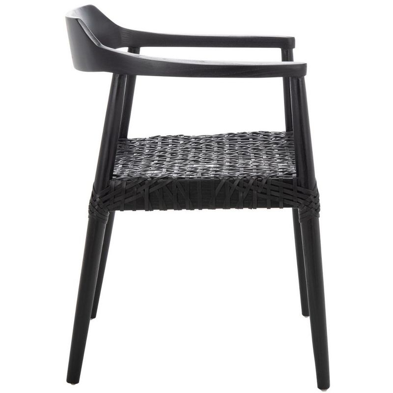 Munro Leather Woven Accent Chair - ACH1005 - Black - Safavieh