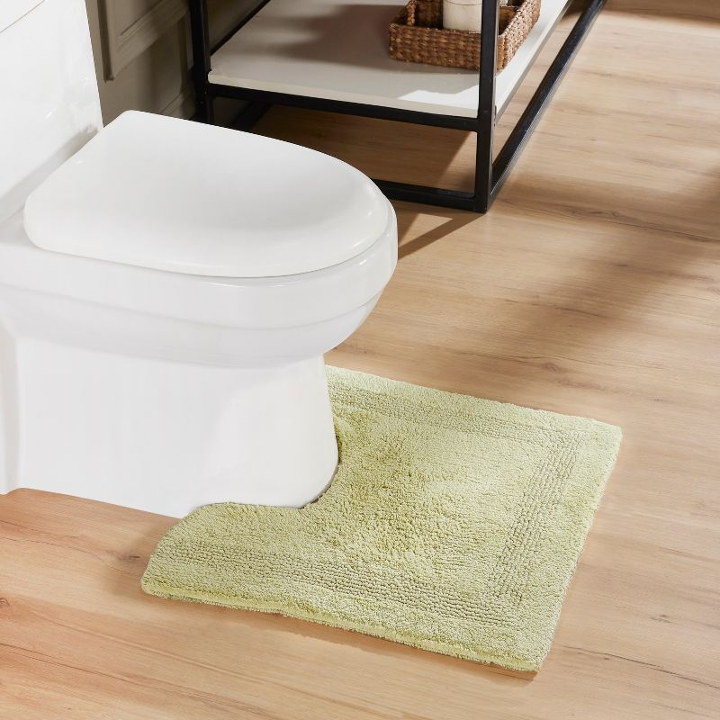 Better Trends Lux 100% Cotton Tufted Solid Reversible Bath Rug 20" x 20" Contour - Sage