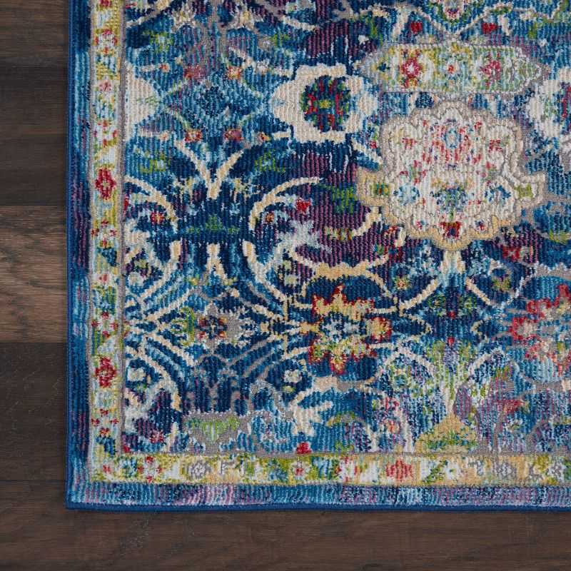 Nourison Global Vintage 2' x 6' (6' Runner) Blue Area Rug Oushak Vintage Center Medallion by Nourison