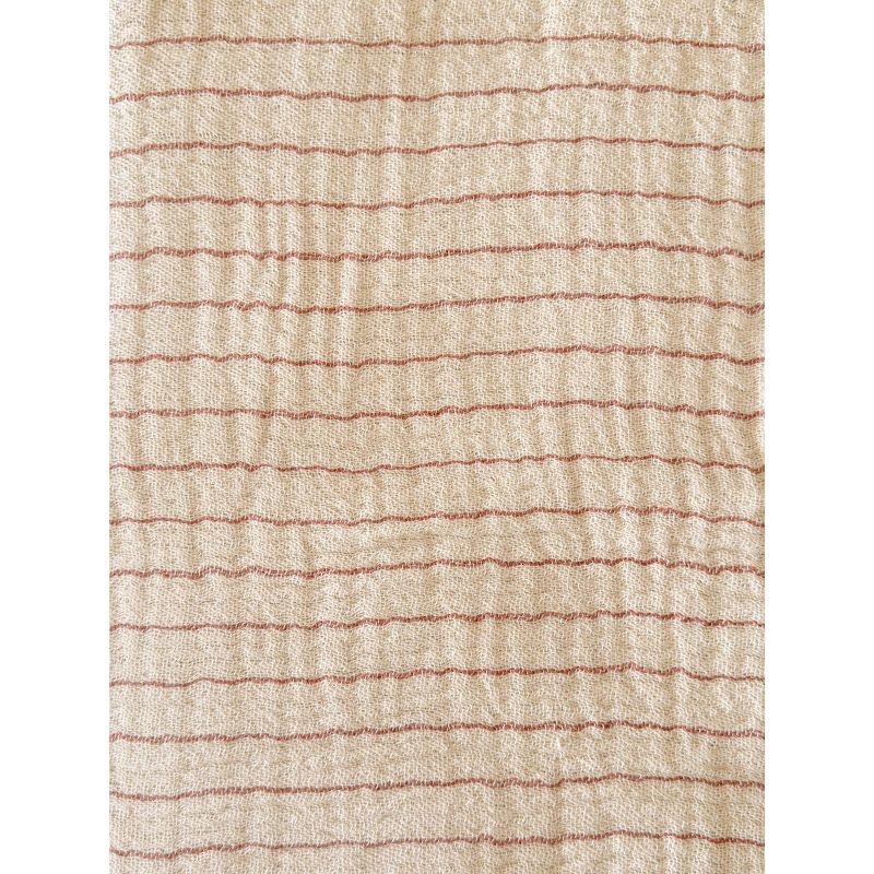 Desert Red Striped Turkish Cotton Crinkled Throw Red