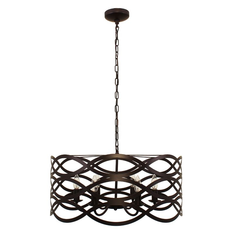 Chloe Lighting Capella Transitional 6 Light Oil Rubbed Bronze Ceiling Pendant 24" Wide