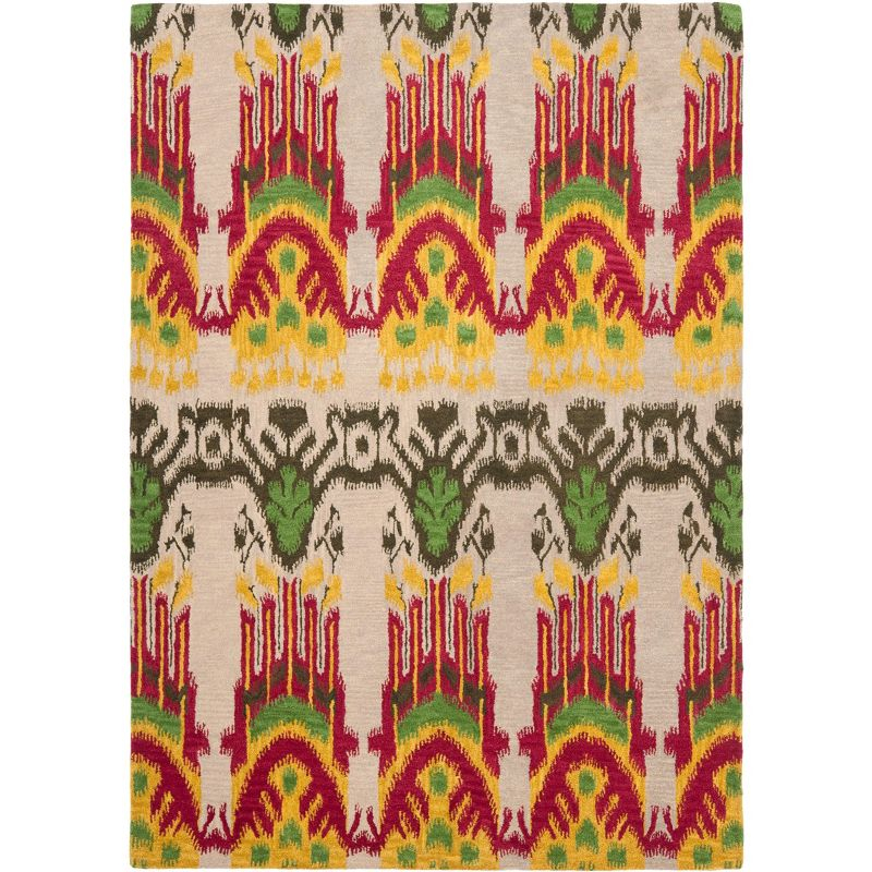 Ikat IKT464 Hand Tufted Area Rug - Beige/Yellow - 6'x9' - Safavieh.