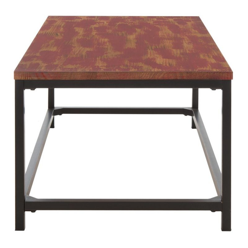Alec Coffee Table - Distressed Maroon - Safavieh