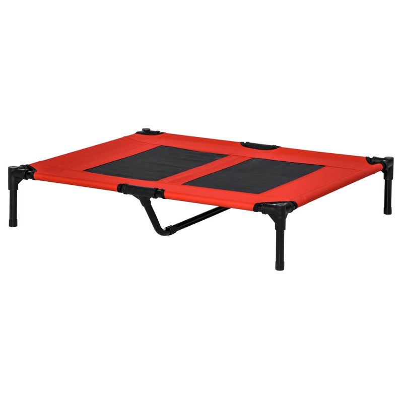 PawHut 36" x 30" Elevated Cooling Summer Dog Cot Pet Bed With Mesh Ventilation - Red
