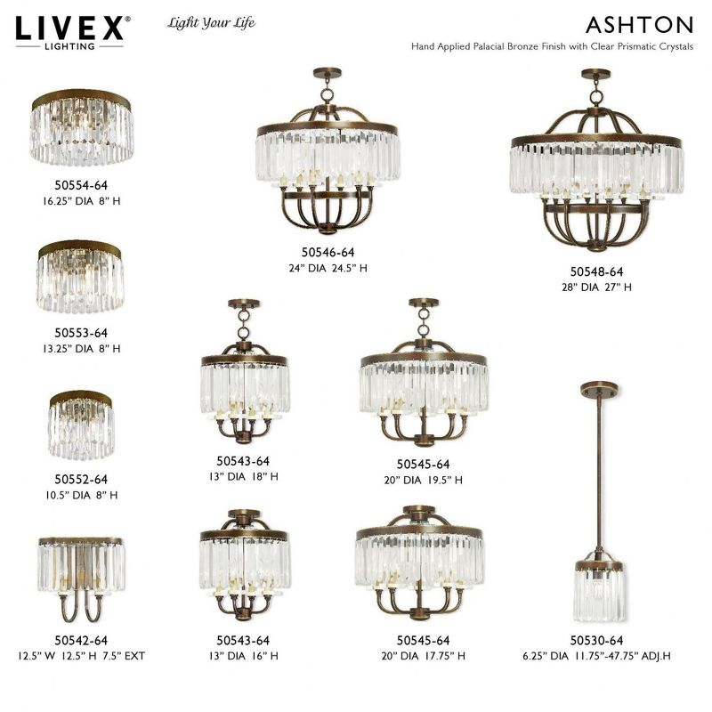 Livex Lighting Ashton 4 - Light Chandelier in  Hand Painted Palacial Bronze