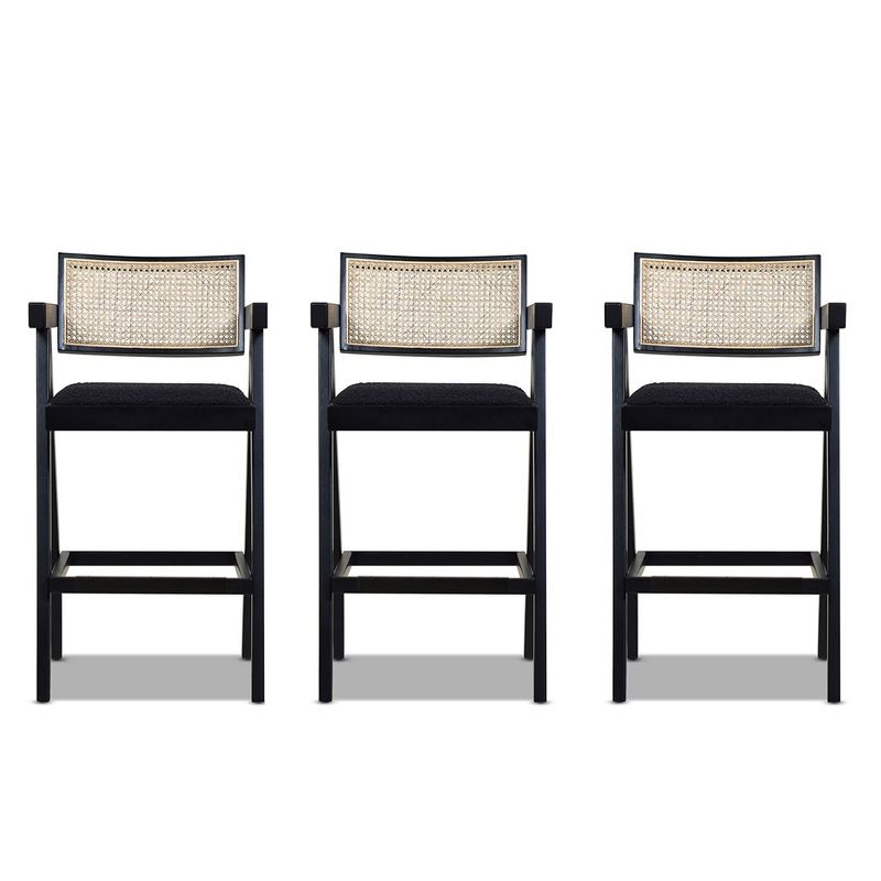 Jennifer Taylor Home Milan 29.5" Modern Resin Webbing Back Bar Stool with Arms