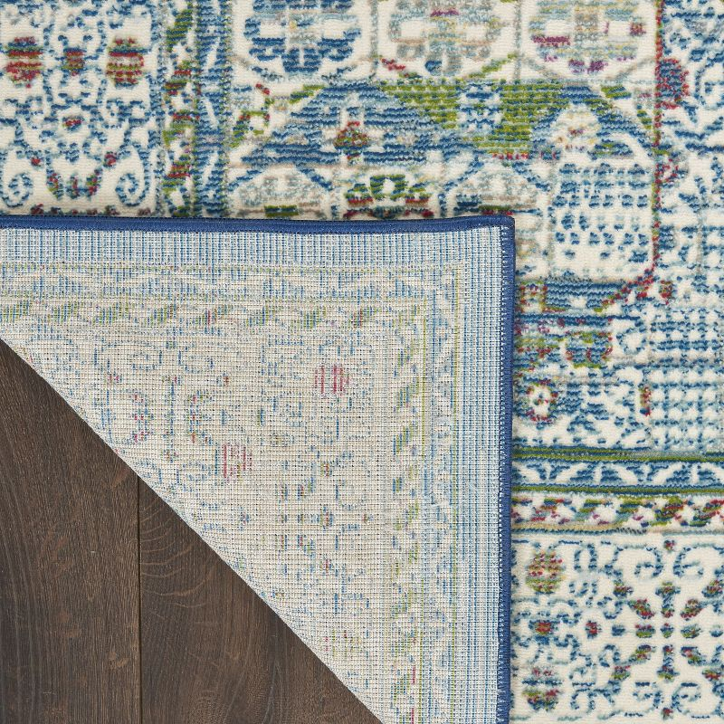 Nourison Global Vintage GLB17 Indoor only Area Rug - Ivory Light Blue 4' x 6'