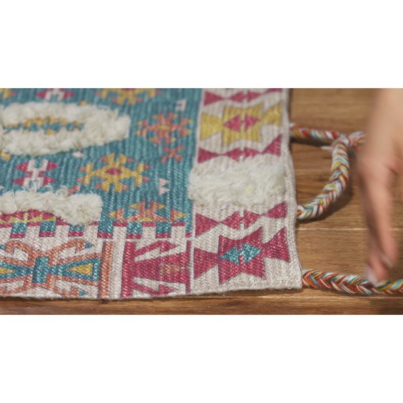 Saffron SFN105 Hand Loomed Indoor Area Rug - Rust/Beige - 5'x8' - Safavieh