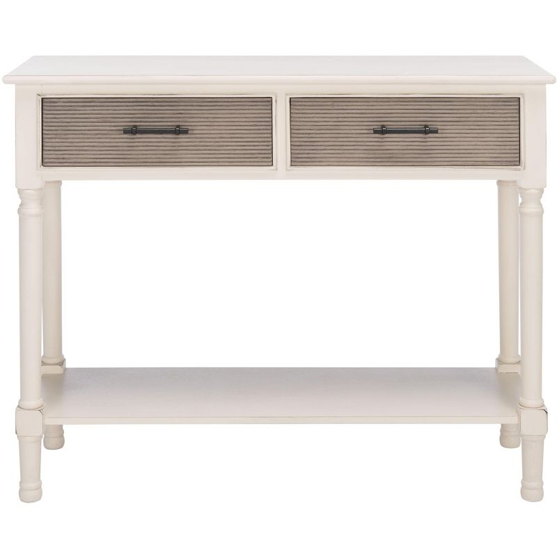 Ryder 2 Drawer Console Table - Distressed White/Greige - Safavieh
