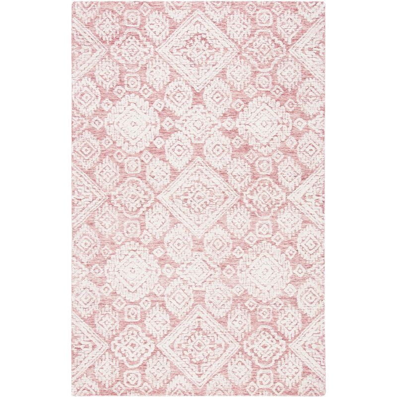 Metro MET987 Hand Tufted Indoor Area Rug - Dark Pink/Ivory - 4'x6' - Safavieh