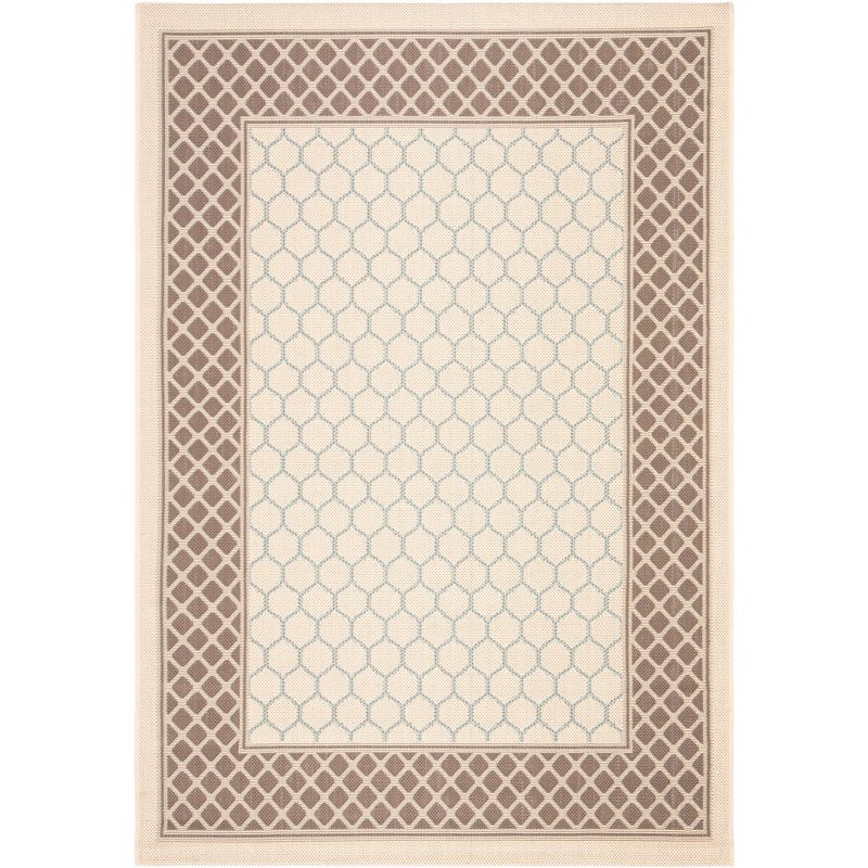 Courtyard CY7933 Power Loomed Indoor/Outdoor Area Rug - Beige/Dark Beig - 4'x5'7" - Safavieh.