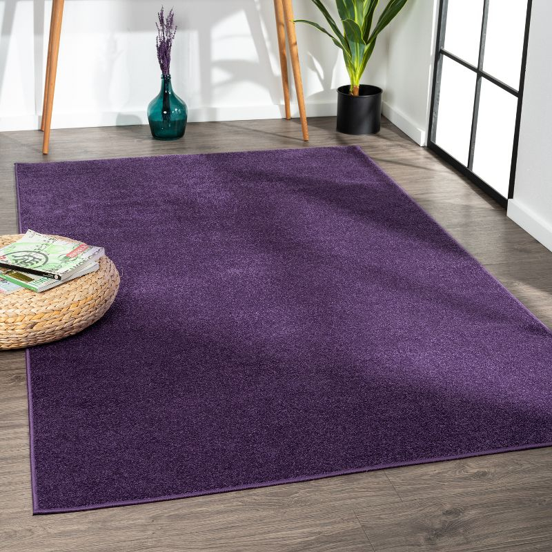 4'x6' Haze Solid Low-Pile, Purple - JONATHAN Y