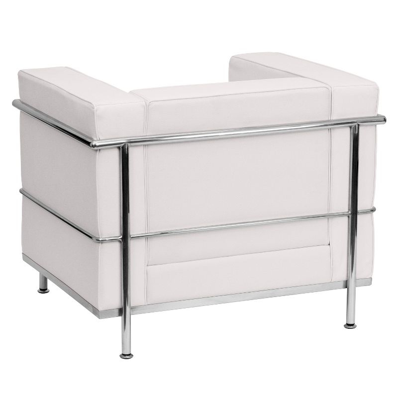 Flash Furniture HERCULES Regal Series Contemporary Melrose White LeatherSoft Chair with Encasing Frame