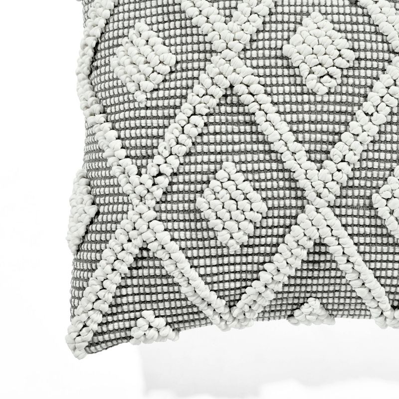 20"x20" Oversize Adelyn Family-Friendly Square Throw Pillow Cover Dark Gray - Lush Décor: Cotton, Zipper Closure, Machine Washable