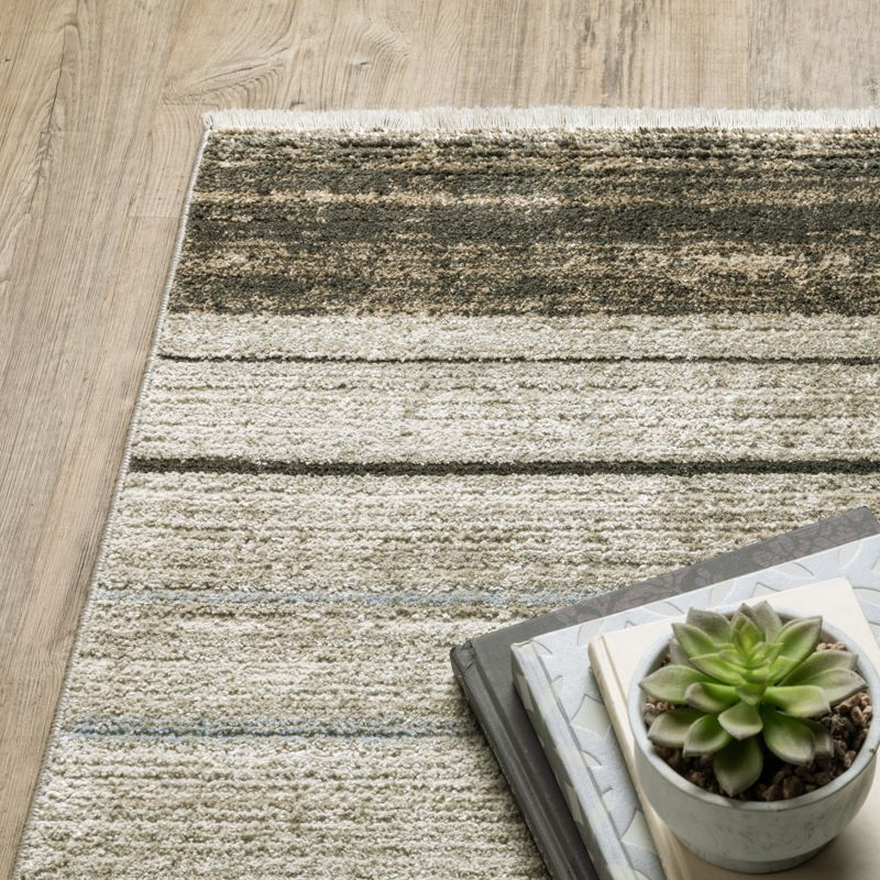 Oriental Weavers Bauer 090N2 Beige/ Charcoal Indoor Area Rug - 2'3" x 7'6"