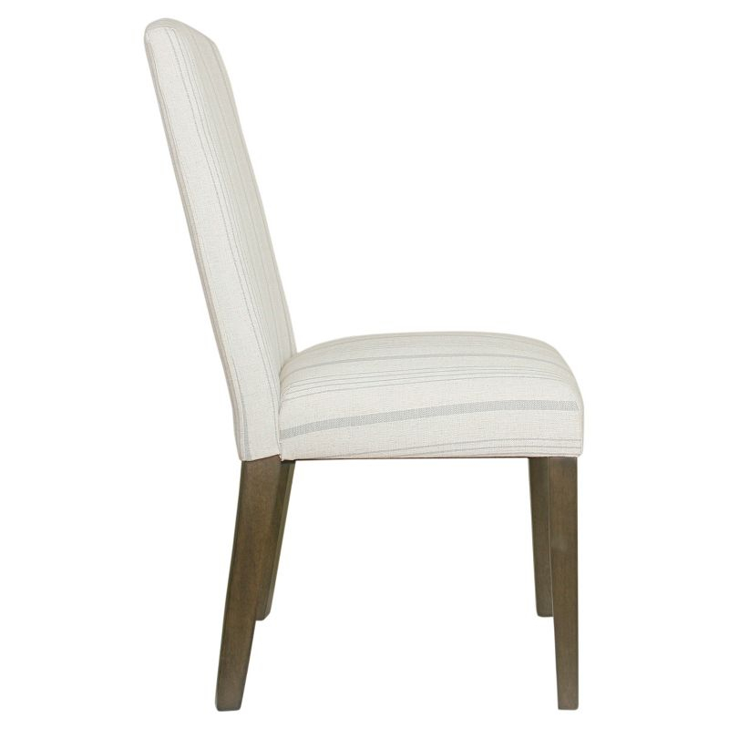 HomePop Set of 2 Classic Parsons Dining Chairs Dove Gray Stripe: Upholstered, Foam-Filled, Wood Legs