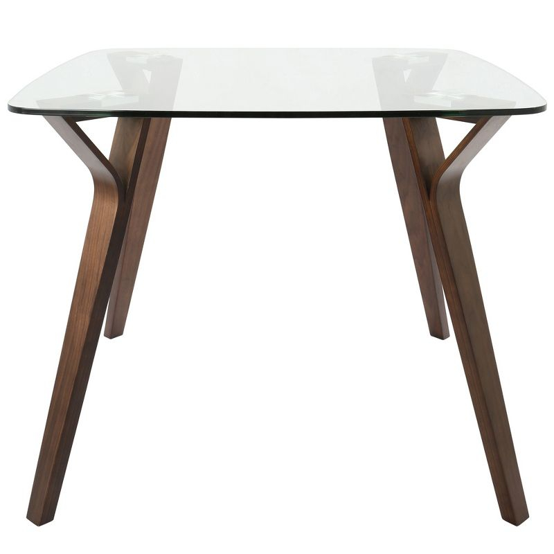 38" Folia Mid-Century Modern Dining Table Clear - LumiSource: Scandinavian Style, Glass Surface, Seats 4