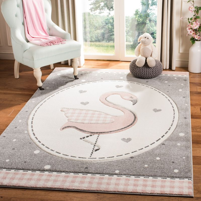 Carousel Kids CRK154 Power Loomed Area Rug - Pink/Ivory - 5'3"x7'6" - Safavieh.