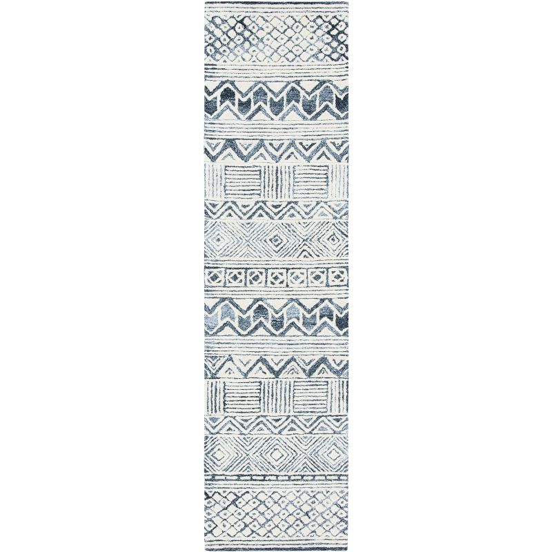 Roslyn ROS802 Hand Tufted Runner Rug - Black/Ivory - 2'3"x9' - Safavieh.