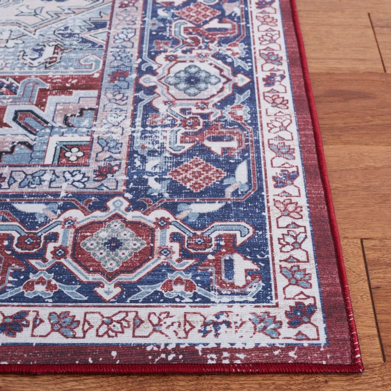 Tucson TSN101 Power Loomed Machine Washable Area Rug - Red/Navy - 8'x10' - Safavieh.