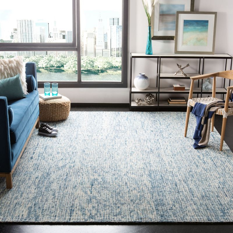 Abstract ABT473 Hand Tufted Area Rug - Ivory/Navy - 8'9"x11'9" - Safavieh.