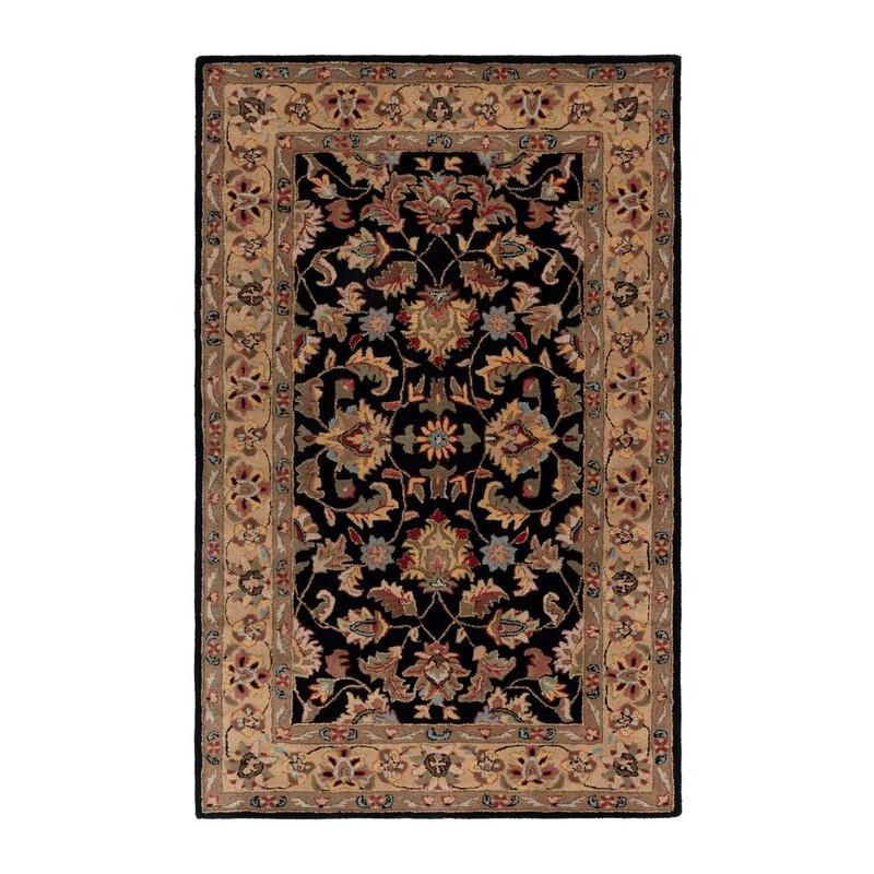 Heritage HG957 Handmade Area Rug - 4'x6' - Black/Beige - Safavieh