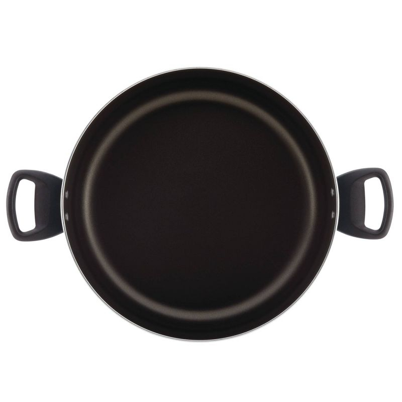 Farberware 10.5qt Aluminum Nonstick Covered Stockpot Black: Dishwasher-Safe, Electric & Gas Compatible Cooking Pot
