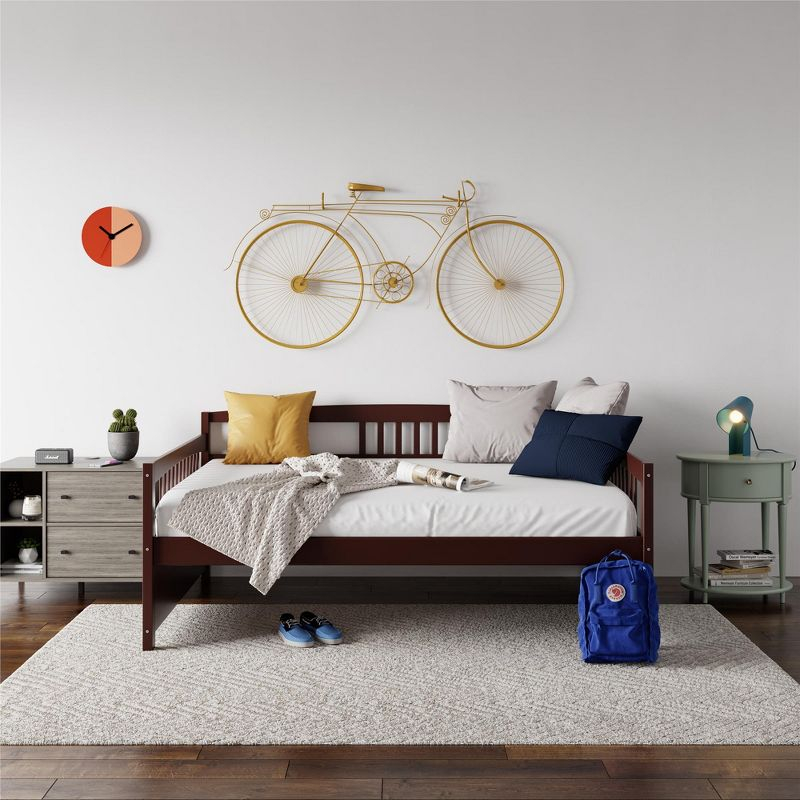 DHP Morgan Wood Daybed, Full Size Frame with Slats, Espresso