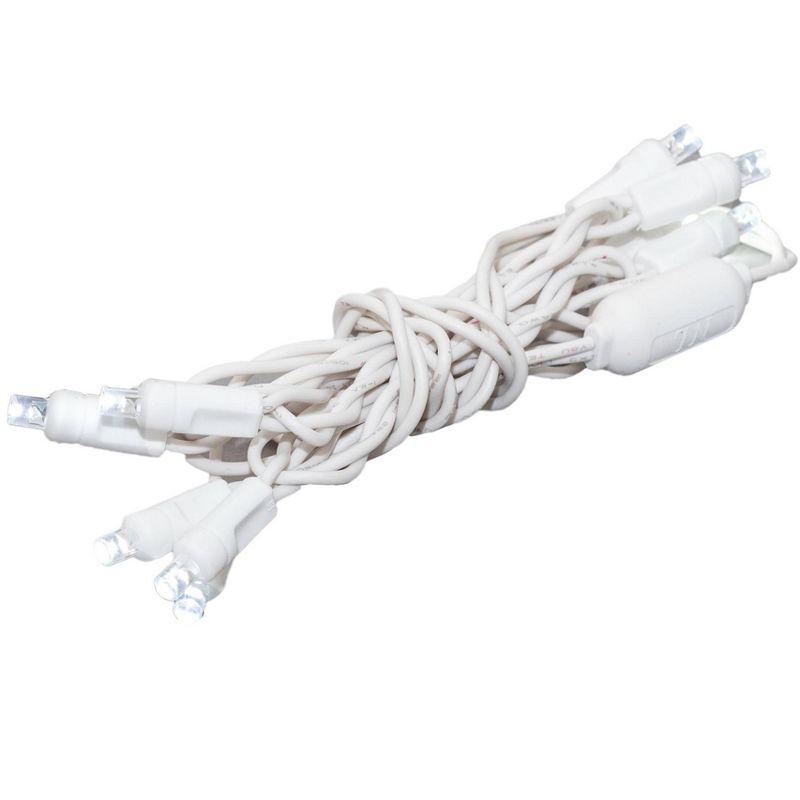 Novelty Lights 10 Light Pure White LED Christmas Craft Mini Light Set (White Wire, 5 Feet)