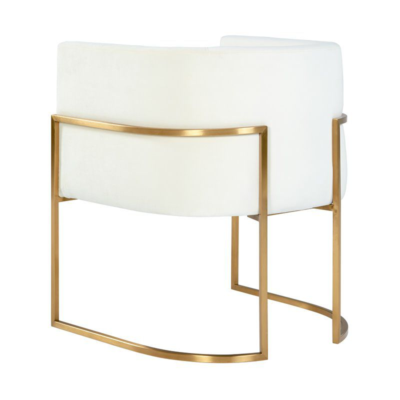 TOV Furniture Giselle 19" Transitional Velvet Dining Chair in White