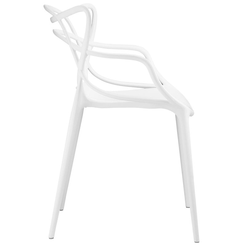Set of 4 Entangled Dining White - Modway: Modern Arm Chairs, Polypropylene Frame, No Assembly Required