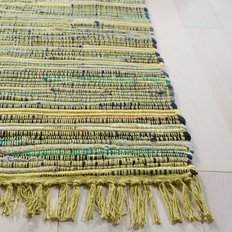 Rag Rug RAR127 Hand Woven Indoor Area Rug - 6'x9' - Light Green/Multi - Safavieh
