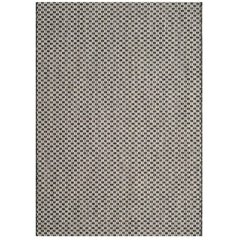 Courtyard CY8653 Power Loomed Indoor and Outdoor Area Rug - Black/Light Grey - 4'x5'7" - Safavieh