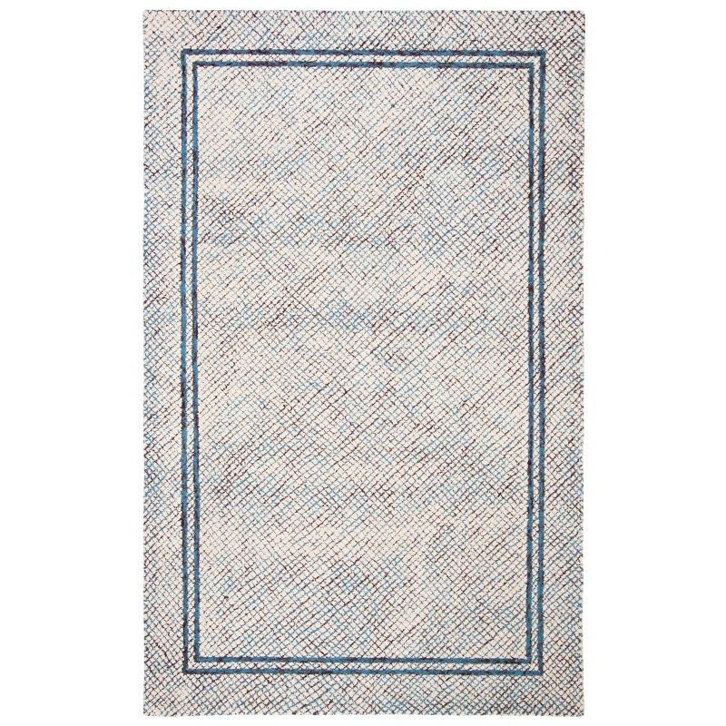 Abstract ABT341 Hand Tufted Area Rug - Ivory/Navy - 5'x8' - Safavieh .