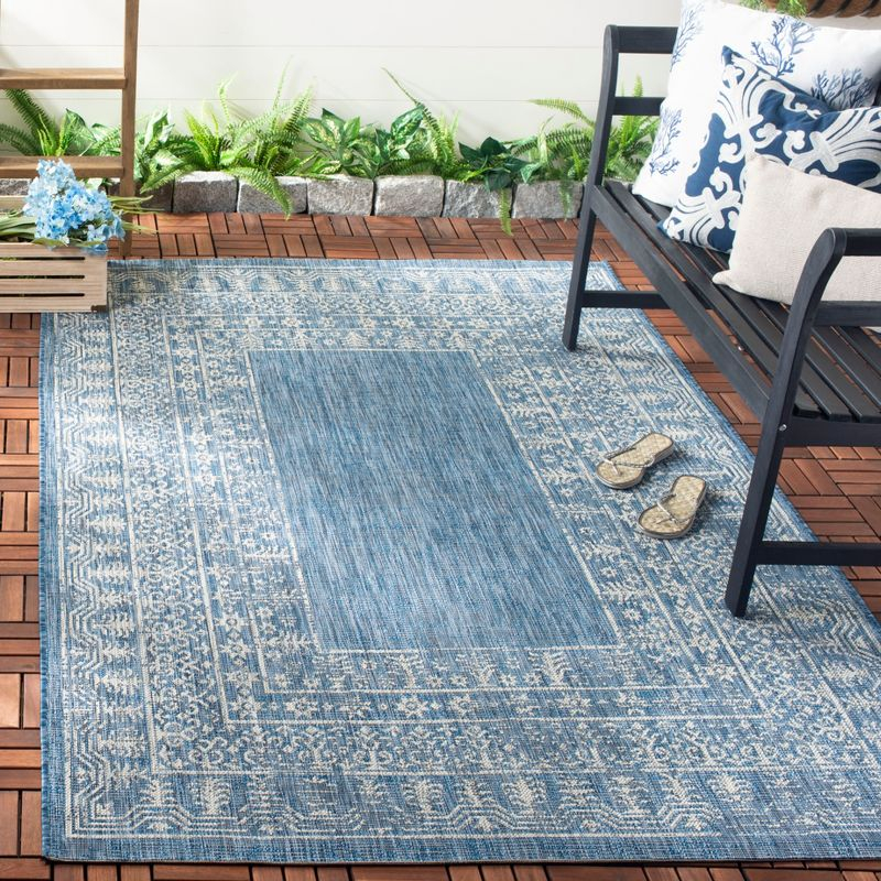 Courtyard CY8482 Power Loomed Indoor/Outdoor Area Rug - Navy/Gray - 5'3"x7'7" - Safavieh.