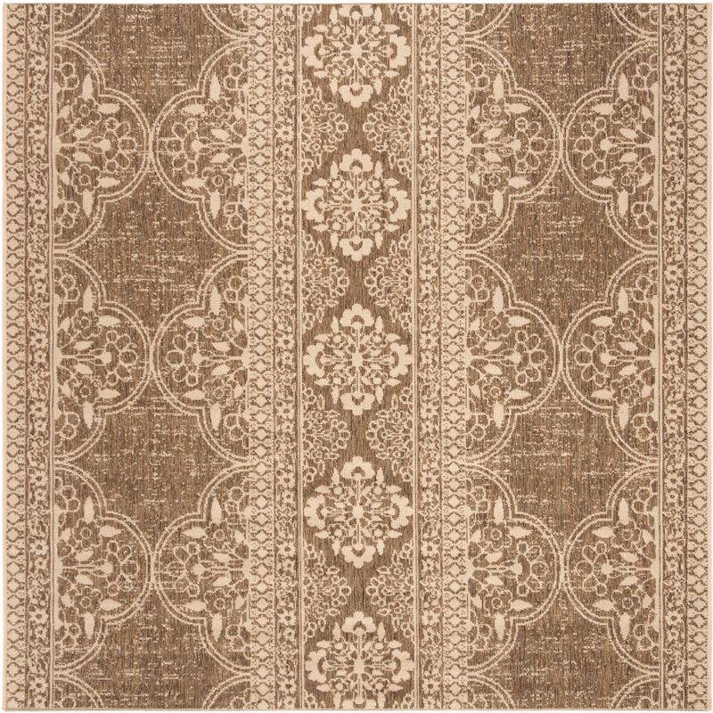Beach House BHS174 POWER LOOMED Indoor/Outdoor Area Rug - Cream/Beige - 4'x4' - Safavieh