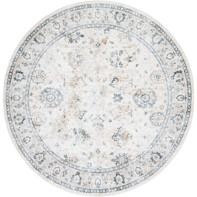 Dream DRM727 Power Loomed Area Rug - Ivory/Light Beige - 6'7" round - Safavieh.