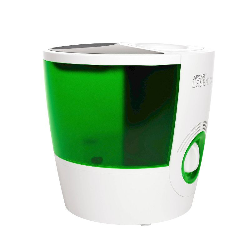 AIRCARE ESSENTIALS Ozark Steam Humidifier White/Green: Warm Mist Vaporizer, 2 Settings, 500-800 sq. ft., No Filter Needed