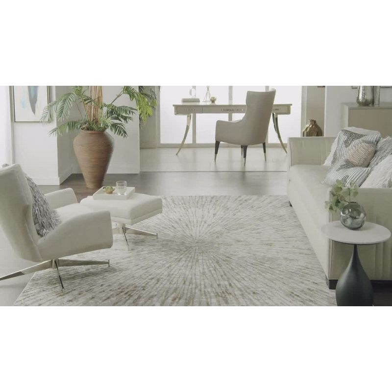 Nourison Glow 5'3" x 7'3" Grey Mocha Glam Indoor Rug