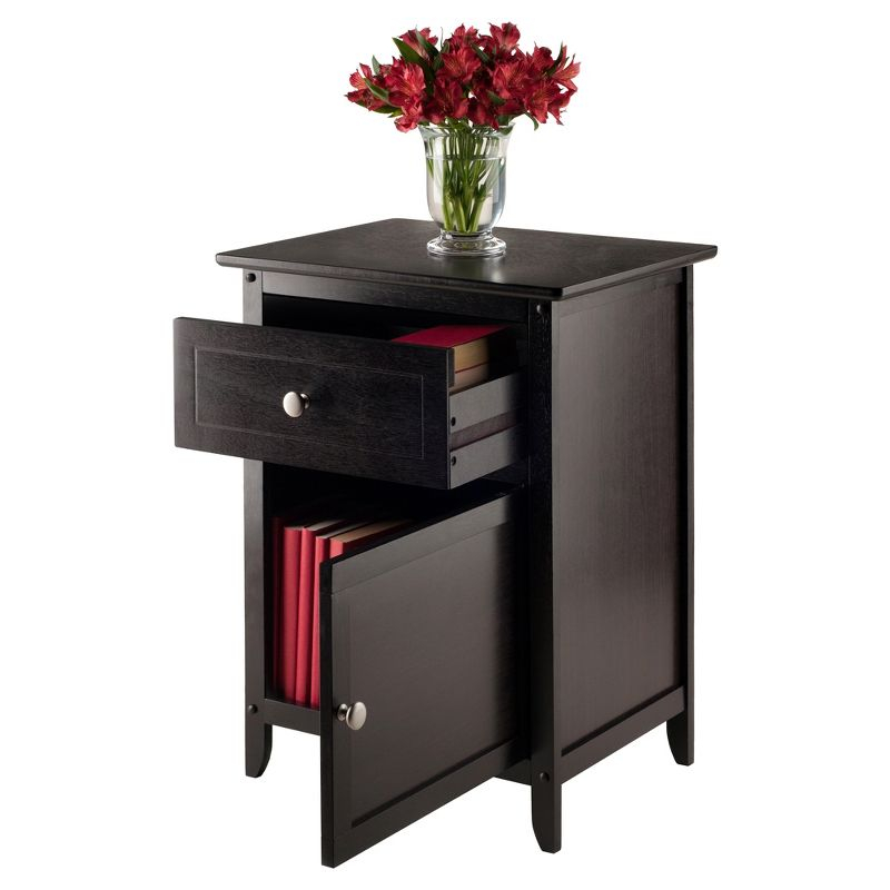 Eugene Nightstand - Espresso - Winsome: Wood Composite Bedside Cabinet with Storage