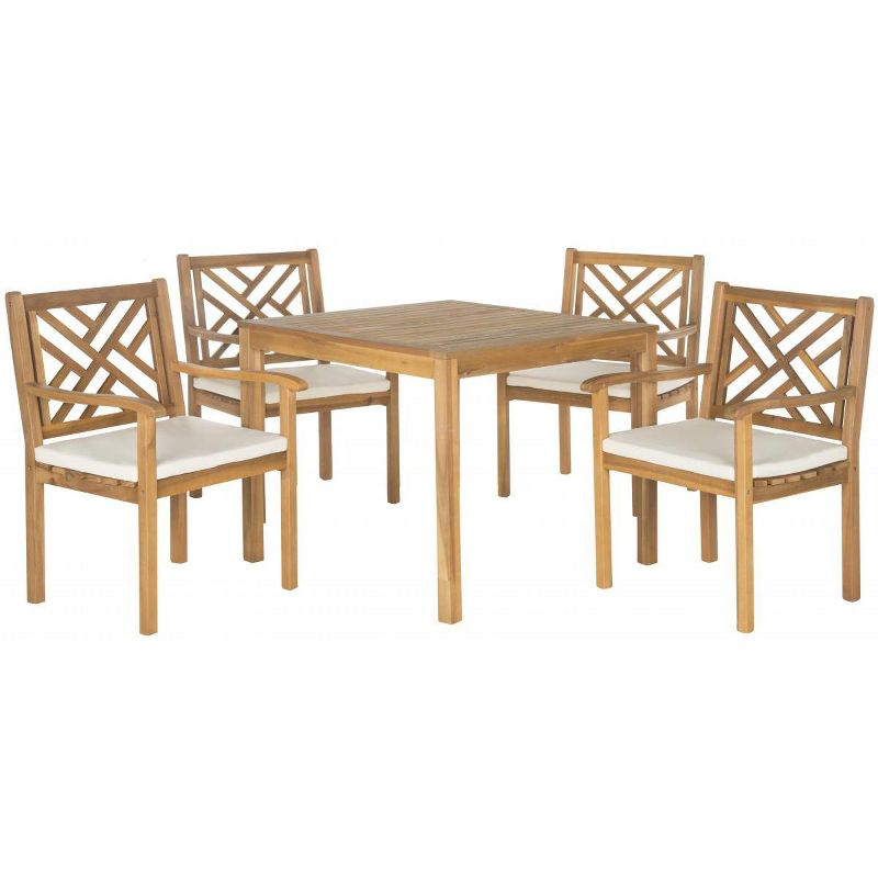 Bradbury 5 Pc Dining Set - Outdoor - PAT6720 - Natural/Beige - Safavieh